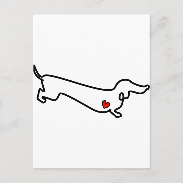 Carte Postale Dachshund Heart (Devant)