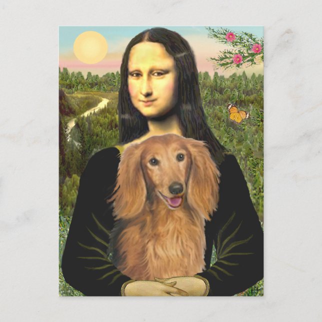 Carte Postale Dachshund (LHSable) - Mona Lisa (Devant)