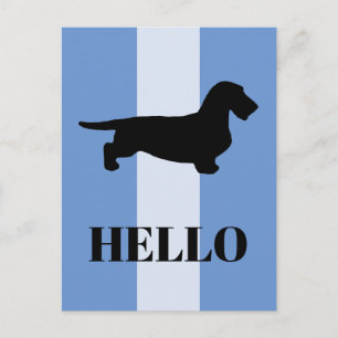 Carte Postale Dachshund Poil dur - Silhouette 1