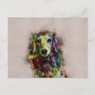 Carte Postale Dachshund Puppy Paint