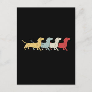 Carte Postale Dachshund Retro Vintage
