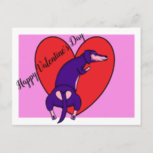Carte Postale Dachshund Saint-Valentin