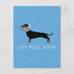 Carte Postale Dachshund S'Améliorer Bientôt Design