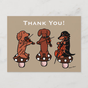 Carte Postale Dachshund String Trio Musiciens Merci