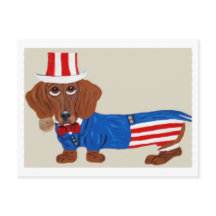 Dachshund Uncle Sam Invitation