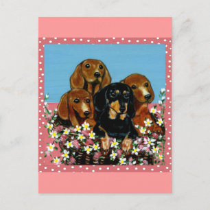 Carte Postale Dachshunds de la fête des mères