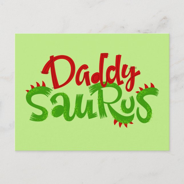 Carte Postale Daddy Saurus Dinosaur Lettres (Devant)