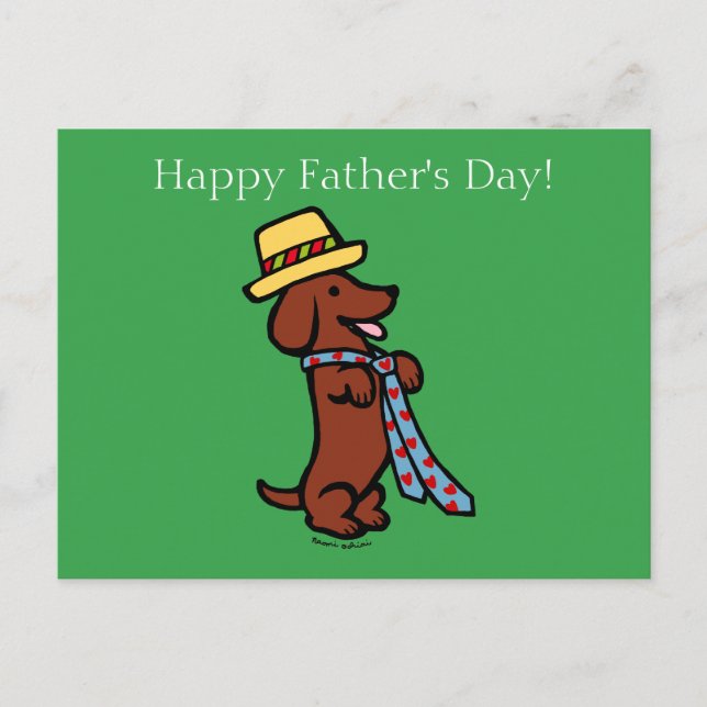 Carte Postale Daddy's Dachshund Cartoon (Devant)