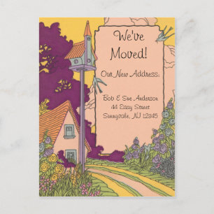 Carte postale d'adresse de cottage de jardin