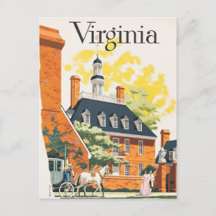 Carte postale d'affiche de voyage en Virginie