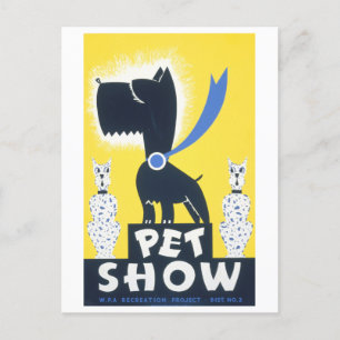 Carte postale d'affiche WPA de spectacle d'animaux