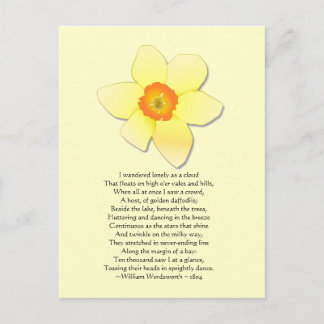 Carte Postale Daffodil ~ Wordsworth Poem