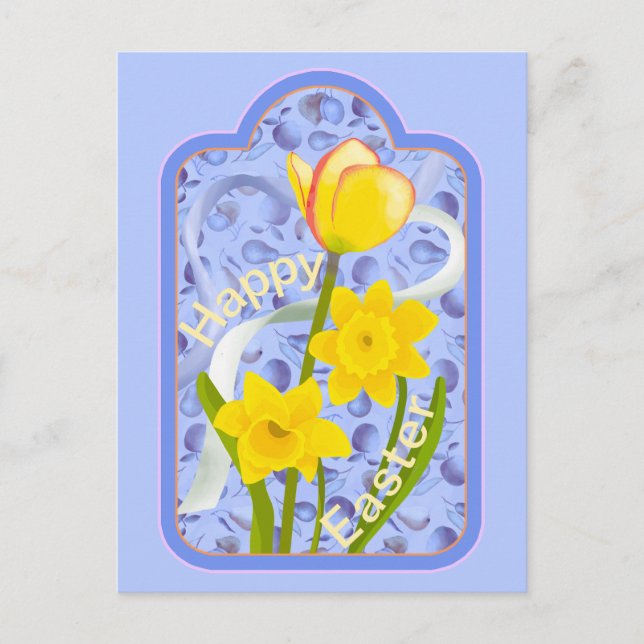 Carte Postale Daffodiles et tulipes (Devant)