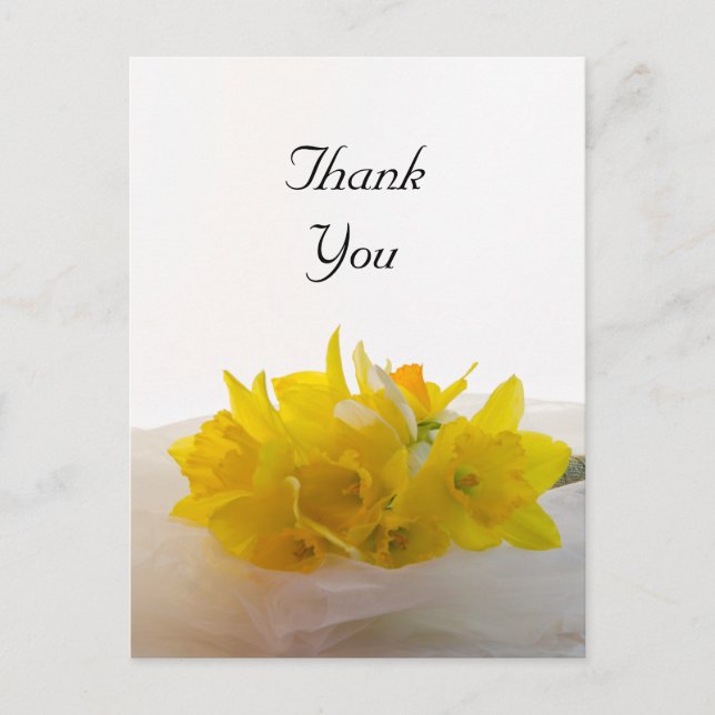 Carte Postale Daffodiles jaunes sur le Merci de mariage de print (Devant)