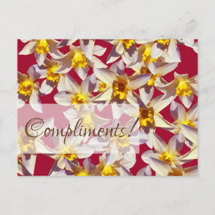 Carte Postale Daffodils floral Custom Grey Card