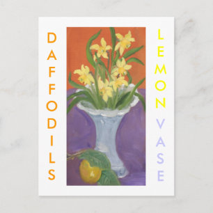 CARTE POSTALE DAFFODILS LEMON VASE