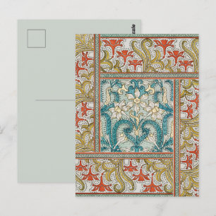 Carte Postale Daffodique chintz papier peint à fleurs Art nouvea
