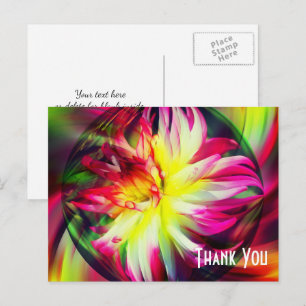 Carte postale Dahlia Abstrait Merci floral