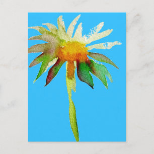 Carte Postale Daisy Blue Fleur d'Art Moderne