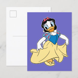 Carte Postale Daisy Duck habillé en blanc neige