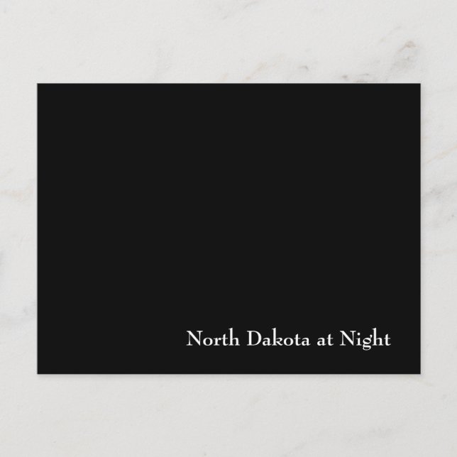 Carte Postale Dakota du Nord la nuit (Devant)