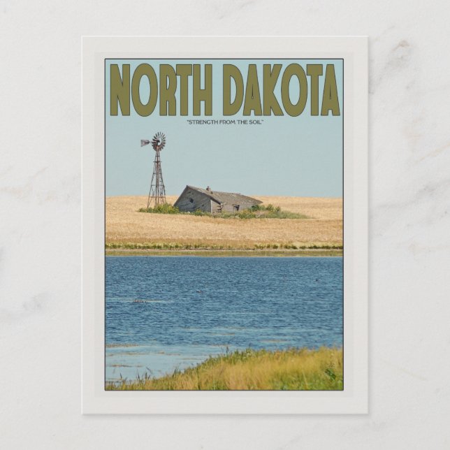 Carte Postale Dakota du Nord - Old Farmstead - Vert (Devant)