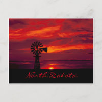 "Dakota du Nord" Windmill at Sunset