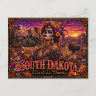 Carte Postale Dakota du Sud Día de los Muertos Rétro