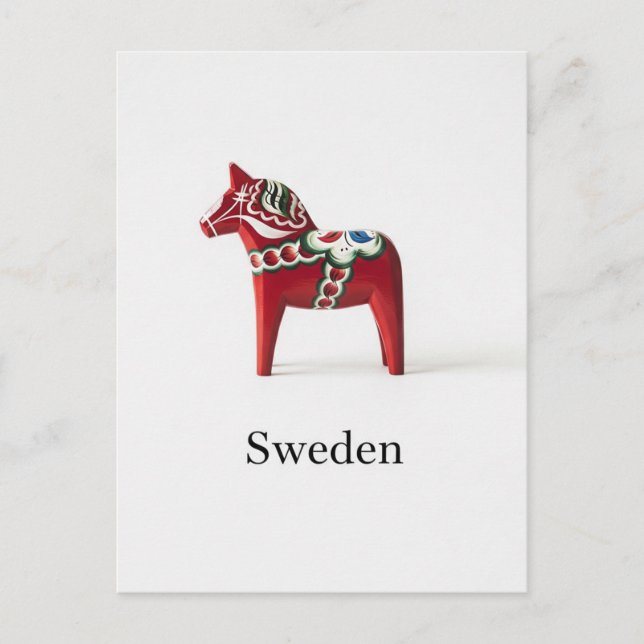 Carte Postale Dala suédois Cheval Suède Voyage (Devant)