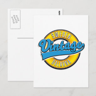 Carte Postale Dalarna Suède vintage