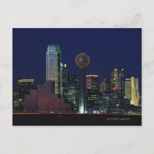 Carte Postale Dallas Skyline la nuit