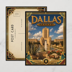 Carte Postale Dallas Texas Art Déco Vintage Âge d'Or