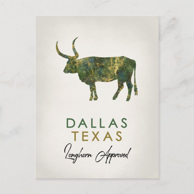 Carte Postale Dallas Texas Marbre foncé (Devant)