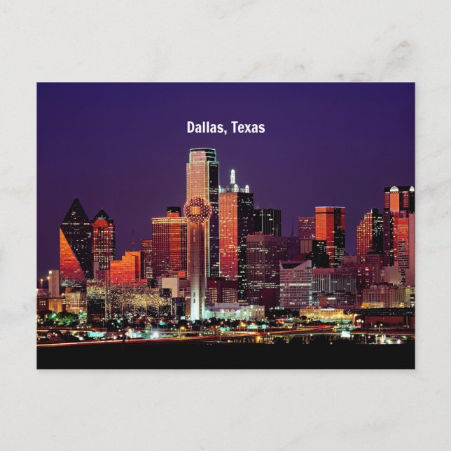 Carte Postale Dallas, Texas Skyline (Devant)