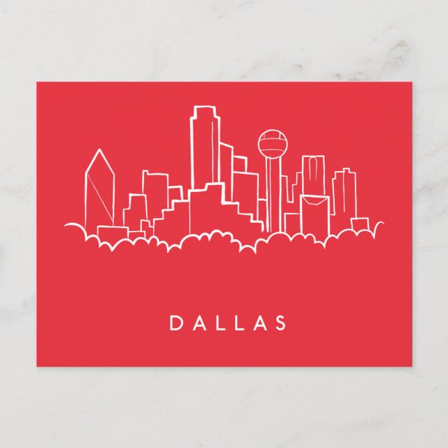 Carte Postale Dallas Texas Skyline (Devant)