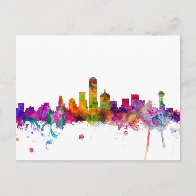 Carte Postale Dallas Texas Skyline (Devant)