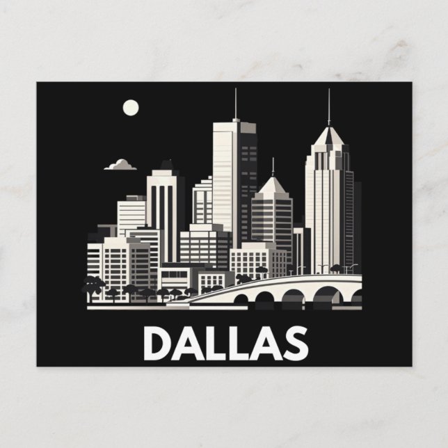 Carte Postale Dallas Texas Skyline (Devant)