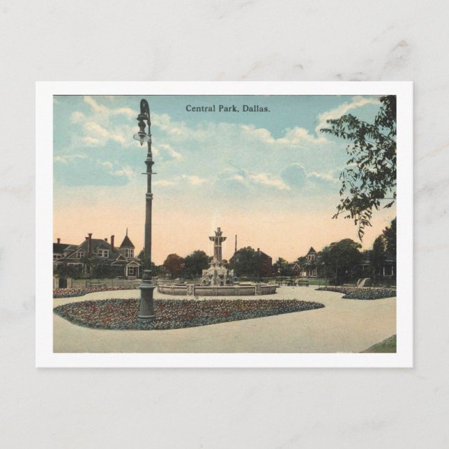 Carte Postale Dallas TX, Central Park, Inspiré des années 1910 (Devant)