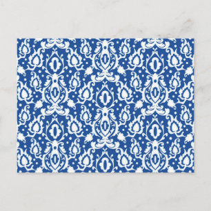 Carte Postale Damas bleu et blanc