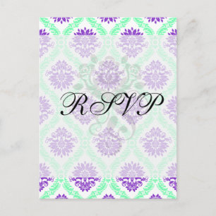 Carte Postale damas pourpre et vert