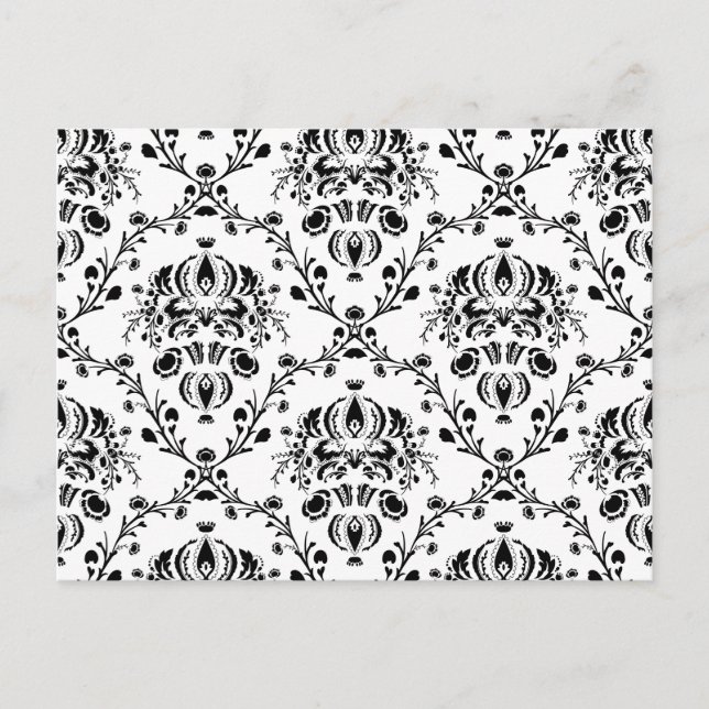 Carte Postale Damask blanc et noir (Devant)