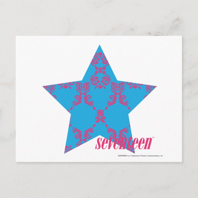 Carte Postale Damask Magenta-Aqua 2 (Devant)