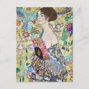 Carte Postale Dame avec un ventilateur, Gustav Klimt