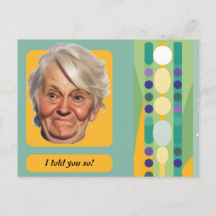 Carte Postale Dame d'anniversaire drôle Rétro