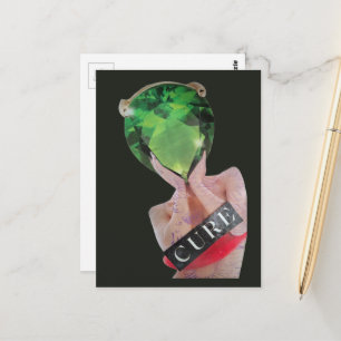 Carte Postale Dame de collage de gemme surréaliste