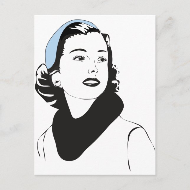 Carte Postale Dame des années 50 (Devant)