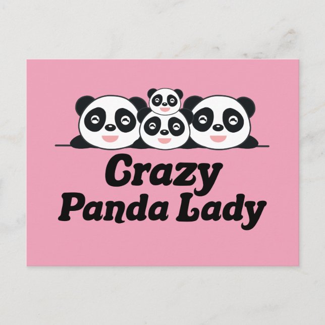 Carte Postale Dame du fou Panda (Devant)
