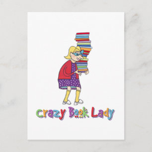 Carte Postale Dame du livre fou