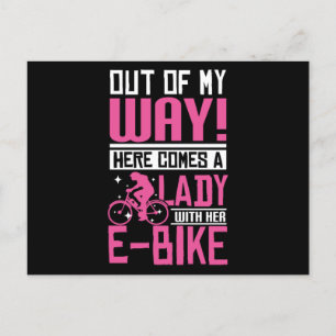 Carte Postale Dame e-bike