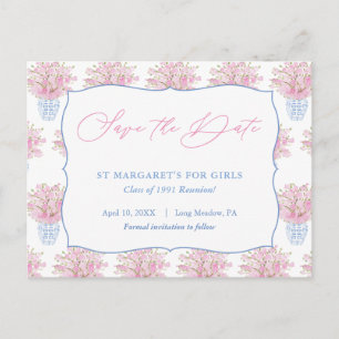 Carte Postale Dame Enregistrez la Date pour la Réunion d'anniver